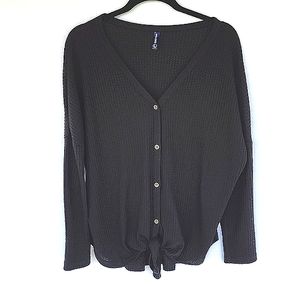 Iwollence Waffle Weave Button Down Top